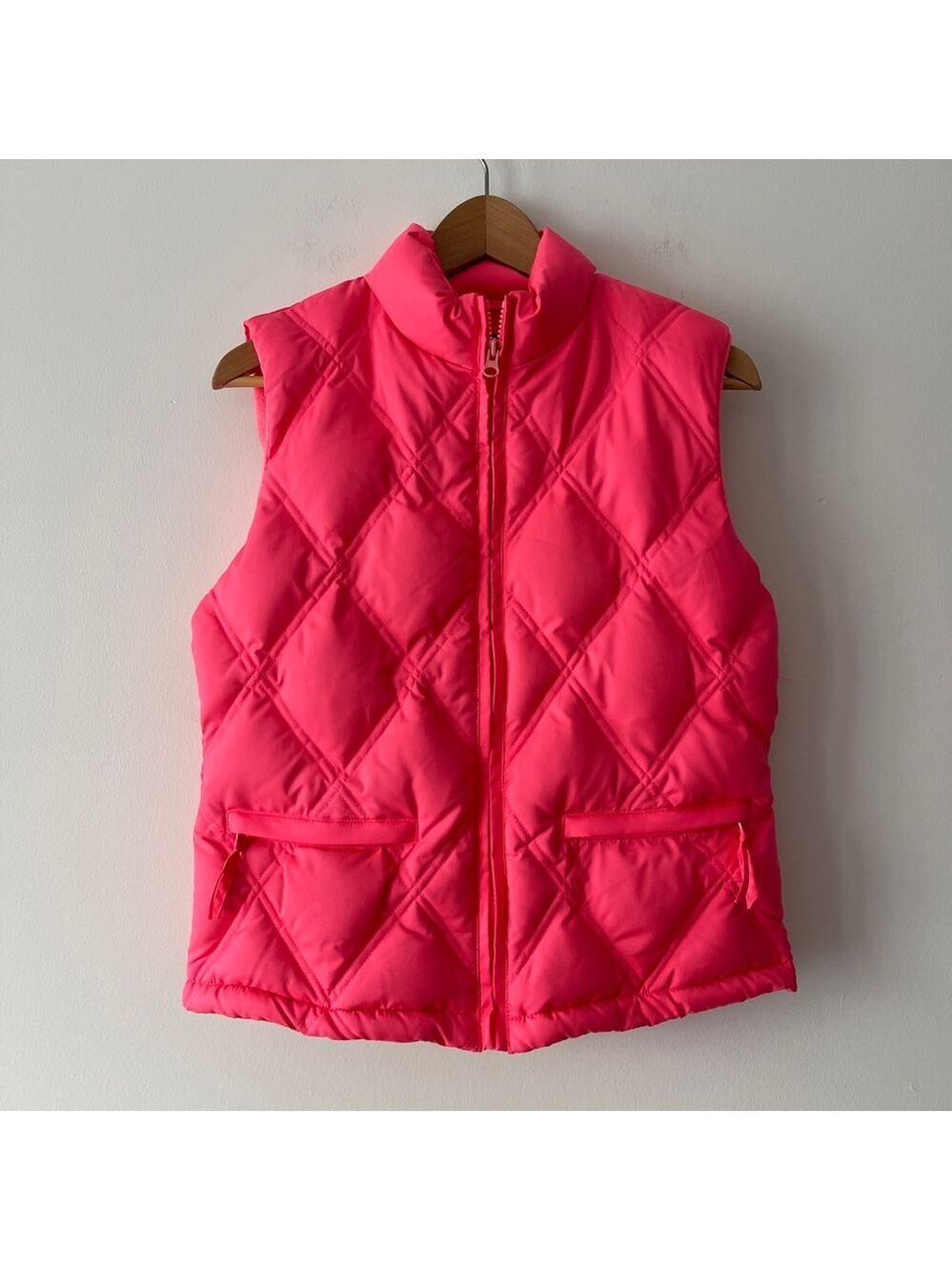 GAP vintage y2k Bright Pink down puffer Vest size small women’s fleece